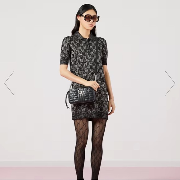 Gucci Women’s LAME GG Jacquard Polo Dress - Picture 2 of 11